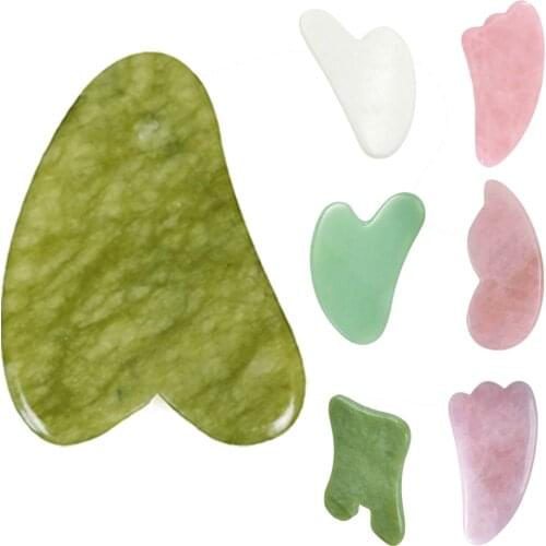 Natural Jade Face Massager Gua sha Scraper Board Guasha Meridian Muscle Relaxation Skin Lifting Face Thin Gouache Scraper