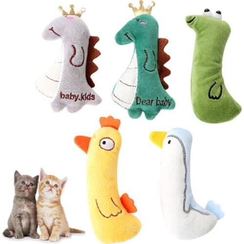 Cute Plush Cat Toy Catnip Kitten Funny Cartoon Animal Cat Mint Pet Interactive Toy Supplies