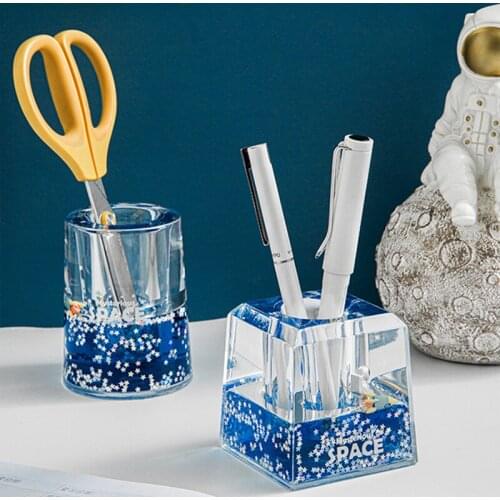 Desk Organizer Pen Holder Gift Box Makeup Pencil Stationery Holder Creative Art Fluid decor Ornaments School Office Accessories