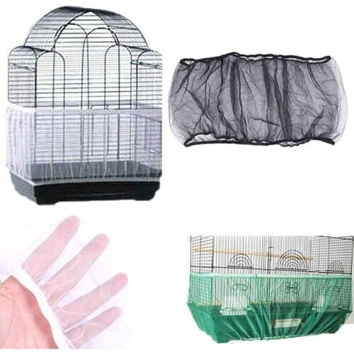 Nylon Mesh Receptor Seed Guard Bird Parrot Cover Soft Easy Cleaning Nylon Airy Fabric Mesh Bird Cage Cover Catcher