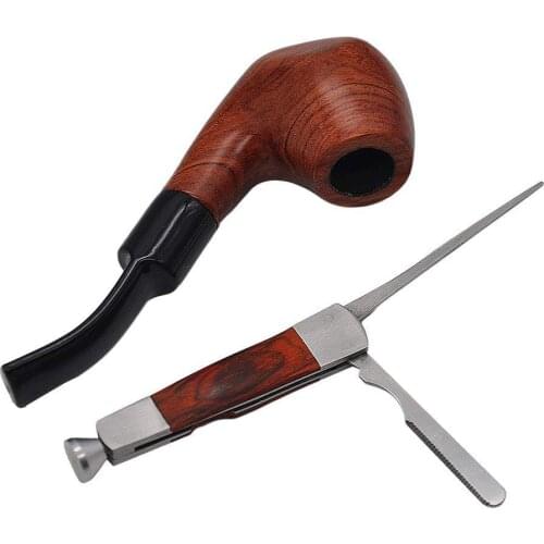 New hot sale pipe 3 in 1 Mini Multifunction Cleaners Smoking Knife Wood Pipe Tobacco Clean Accessories