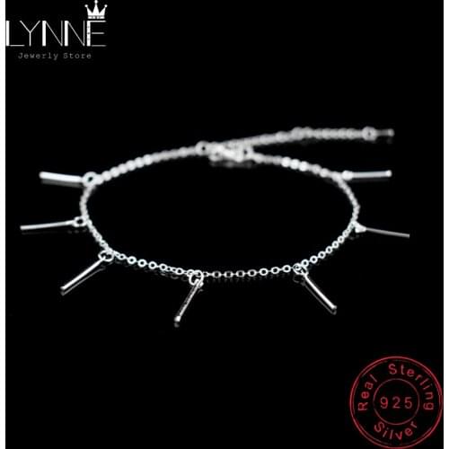 Hot Fashion Simple Arch Bridge Pendants Anklets Bracelet 925 Sterling Silver Summer Anklet For Women Jewelry Beach Foot Chain
