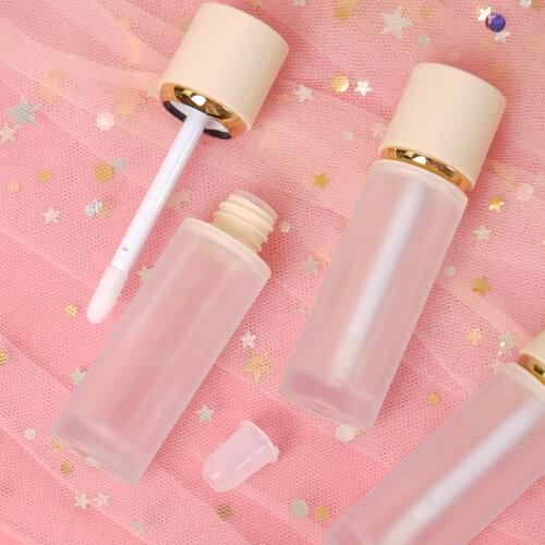 4ml Lip Gloss Tube Light Empty Yellow Frosted Plastic Tube Diy Cosmetic Wand Lipgloss Packaging Container Travel Makeup Tool