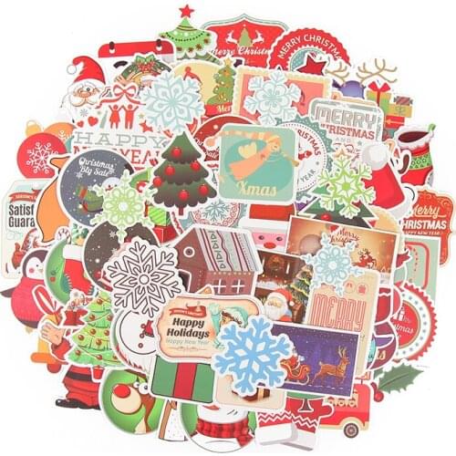 TD ZW Waterproof Christmas Theme Stickers Santa Kids Gift Stickers for Moto Car & Suitcase Cool Laptop Skateboard Fashion Decor