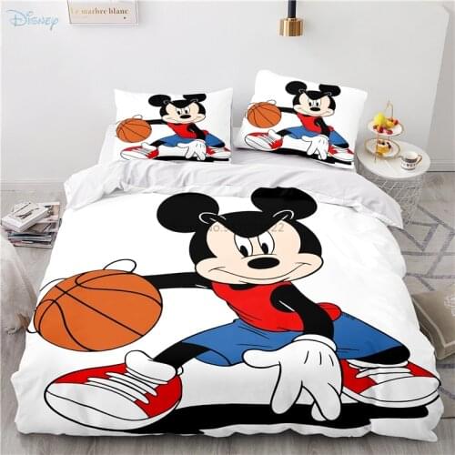 Mickey Mouse Play Basketball Duvet Cover Pillowcase Disney Cartoon 3d Bedding Set Twin Full Queen King Size Children Bed Linen