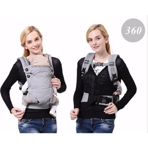 Baby Carrier 360 Organic Cotton Newborn Wrap Sling Baby Backpacks Infant Adjustable Hoodie Kangaroo Baby Carrier Sling