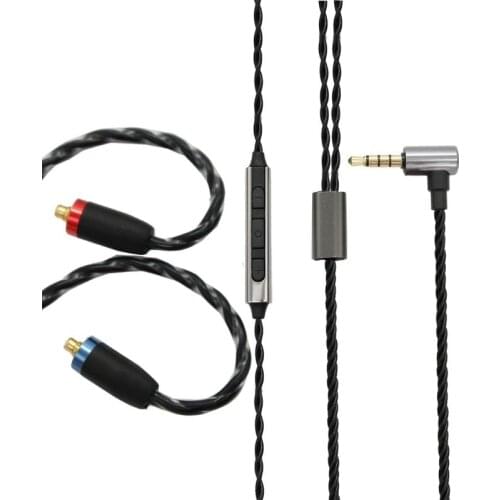 Replacement MMCX Cable with Mic for Sh-ure SE215 SE315 SE425 SE535 SE846 UE900 Earphone Headphone Cable Line