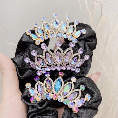 Rhinestone Crown Large Intestine Hair Tie 2021 Hair Accessories Girl Hair Crystal Hair Rope Ponytail Head Rope