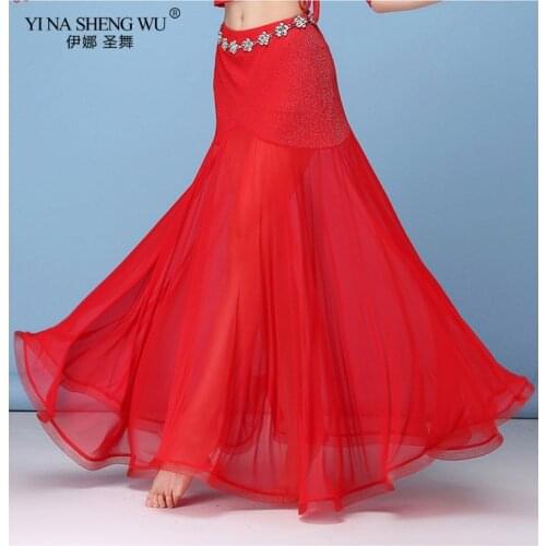 Adult Women Belly Dance Costume Lady Bellydance Skirt Mesh Fishtail Long Sexy Skirt Bellydancing Performance Dancewear For Women