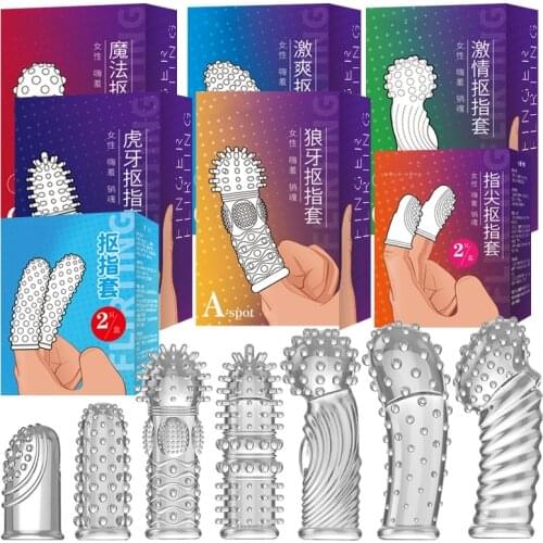 Women stimulate vaginal sex Silicone finger condom Finger Cots For Same Sex les finger sets sex toys Female finger cots Sex toys