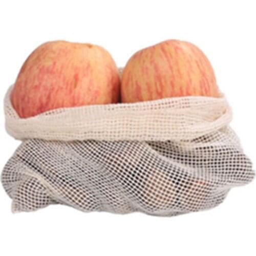 1PC 35*45 cm Useful Vegetable Bags Eco Cotton Shopping Bag Reusable Storage Mesh Bags Washable for Kitchen Home