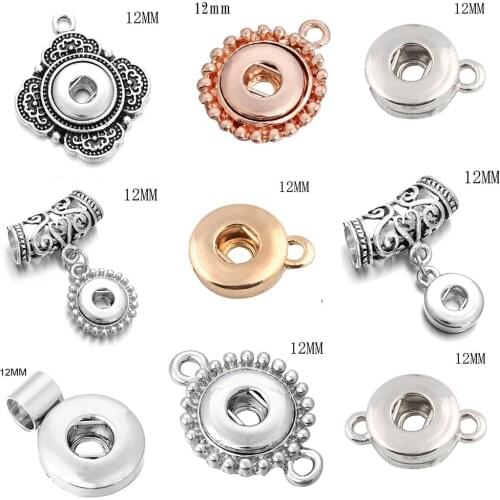 10pcs/lot Interchangeable DIY Charm Snap Buttons 12mm Snap Jewelry Finding For Make Snap Button Bracelets Necklace XH652