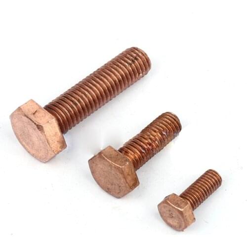 2pcs M5 M6 T2 copper external hexagon head screws outer hex mechanical screw Fasten bolts bolt 12mm-50mm length