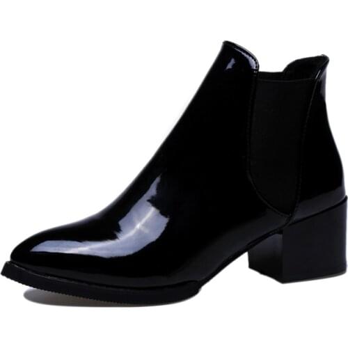 2021 Autume Women Single Boots Square heel Martin Ankle Boots Womens Motorcycle Boots Pointed Toe boots