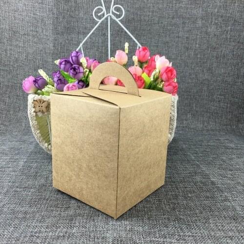 50pcs/lot birthday kraft paper candy/cake box wedding favors gift boxes Kids Party handmade gift packing Box DIY Gift Box