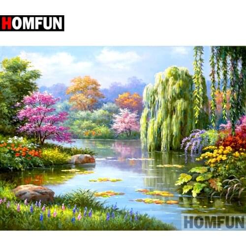 HOMFUN Full Square/Round Drill 5D DIY Diamond Painting "landscape"Embroidery Cross Stitch 5D Home Decor A02442