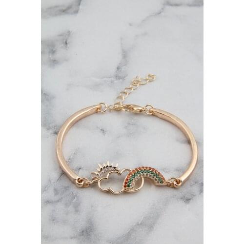 Rainbow Cloud Sun Zircon Stone Bracelet Adjustable For Every Wrist