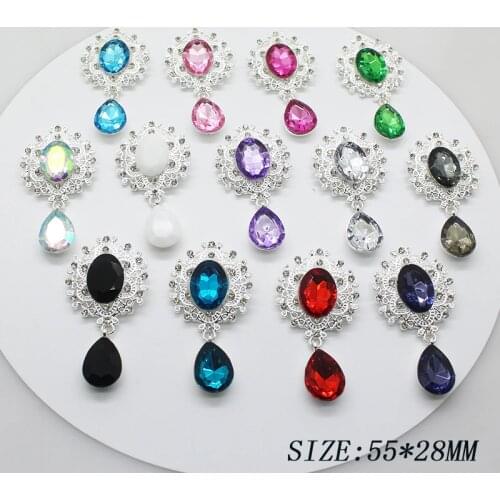 Delicate Shining Brooch 55*28mm 5pcs/set Crystal Accessories Fashion Gorgeous Wedding Invitation Holiday creative Decoration