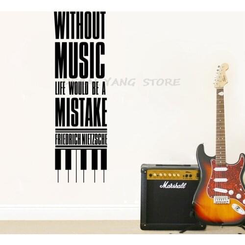 Friedrich Nietzsche Quote - Without music, life would be a mistake - music quote wall art decal sticker , 1392