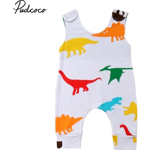 2018 Brand New Toddler Baby Girls Boys Summer Romper 0-24M Sleeveless Cartoon Dinosaur Animal Jumpsuit Sunsuit Baby Clothes