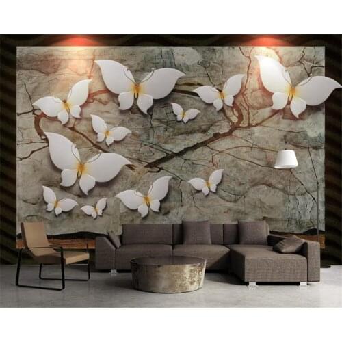Beibehang Customized Photo Wallpaper 3D Stylish butterfly painting 3d reliefs Non-Woven Bedroom Wall Home decoration Wall paper