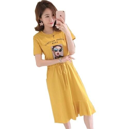 Cotton Nursing Dress Breastfeeding Dress Maternity Clothes For Pregnant Women Summer Letter Pattern lactation Maternity Dresses
