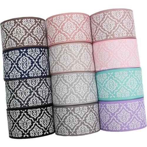 5yards/lot 38mm Floral Print Grosgrain Ribbon for Wedding Party Decoration Christmas Ribbons Card Gift Warpping Supplies