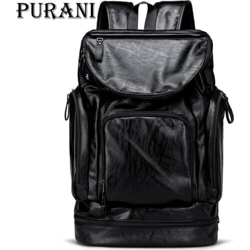 PURANI Large Capacity Mens Laptop Backpack Male Luggage Bag Casual Rucksack Bags Men Daypacks Leather Travel Backpack mochila