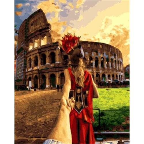 PAINTBOY Framed Pictures DIY Painting By Numbers Hand Painted Oil On Canvas of Figure Painting Home Decor For Living Room