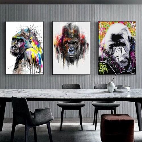 MUTU Street Art Wall Canvas Painting Graffiti Monkey Gorilla Wall Pictures and Prints For Kids Room Home Poster And Prints