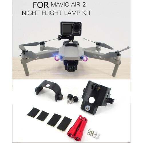 Night Light LED Flying Kit Signal Lights Searching Lighting Sports Camera Fixed Frame Holder Set For DJI Mavic Air 2 Drone