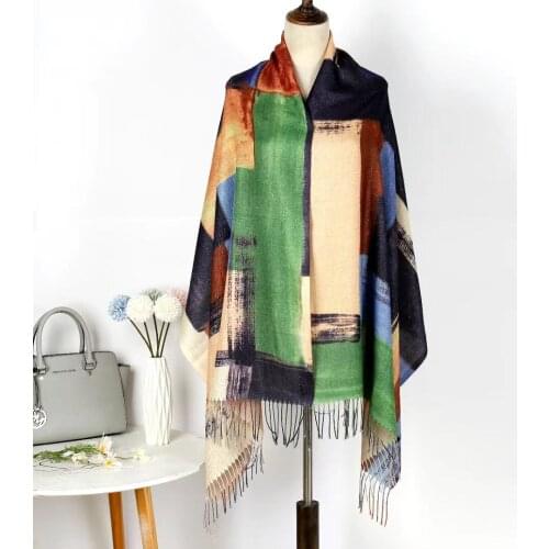 Newest Soft Cashmere Ladies Long Scarves Classic Foulard With Tassel Best Grandma Winter Gifts Casual Female Shhawl Cape
