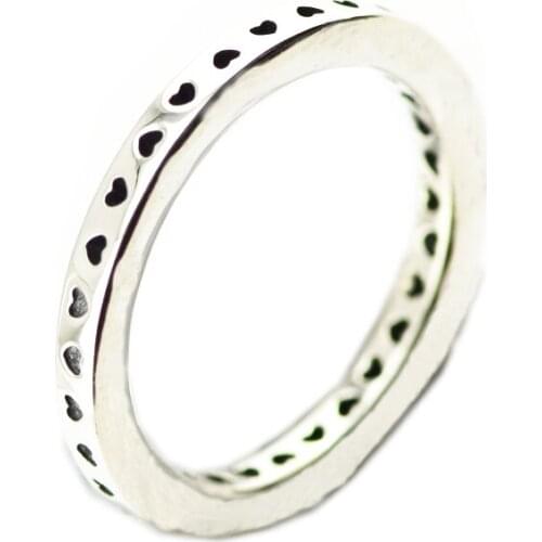 Original 925 Sterling Silver Signature Hearts Finger Ring for Women Fine Jewelry Engagement Wedding Ring Party Gift Anillos