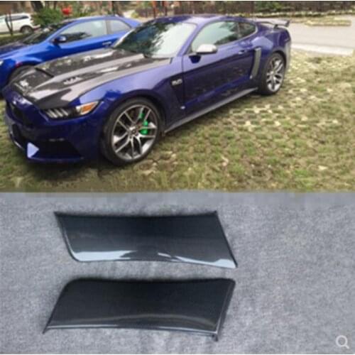 High quality 2pcs/1Set Carbon fiber/ABS decoration after leaf plate tuyere Leaf board Fits For Ford Mustang 2015 2016 2017 2018