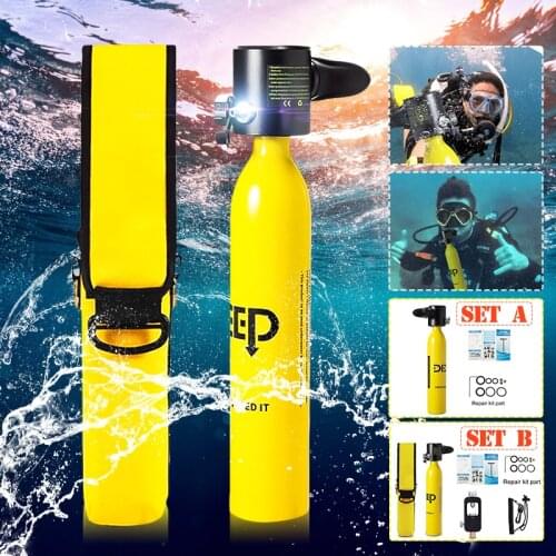 DIDEEP 0.5L Portable Mini Scuba Oxygen Cylinder Air Tank with Adapter Diving Equipment For Snorkeling Underwater Breathing Sport