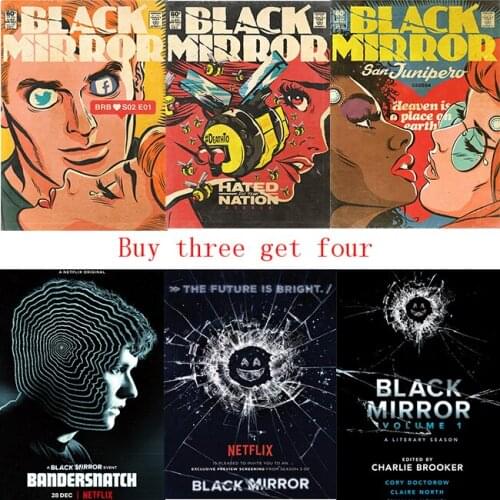 Black mirror Poster Clear Image Wall Stickers Home Decoration High Quality Prints White Coated Paper home art Brand