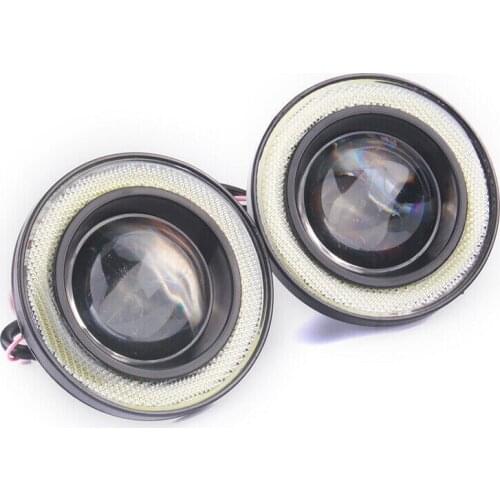 3200Lm Angel Eyes Fog Light 7.6cm Super Bright 9-16V COB White Car DRL
