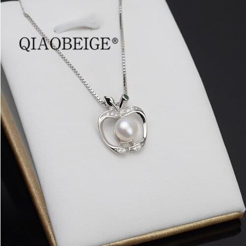 QIAOBEIGE DIY 925 Stering Silver Apple shaped Pendant best Present for women accessories wholesales and retails can be accepted