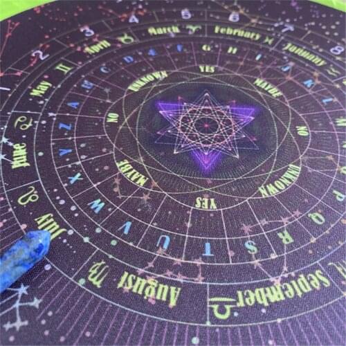 Round Pendulum Divination Tablecloth Tarots Card Pad Runes Altar Table Cloth