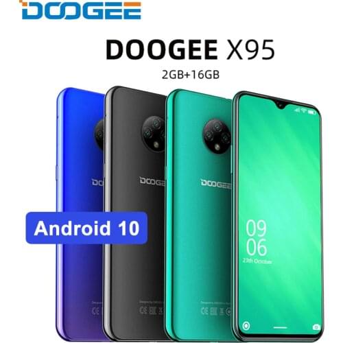 DOOGEE X95 Mobile phone 6.52" Display Android 10 4G LTE 13MP Triple Camera 19:9 Ratio 2GB RAM 16GB ROM MTK6737 4350mAh Cellphone