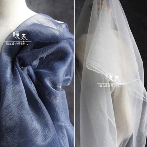 Crepe Tulle Fabric Organza Blue Black White DIY Patchwork Scarf Veil Background Decor Fluffy Skirt Wedding Dress Designer Fabric