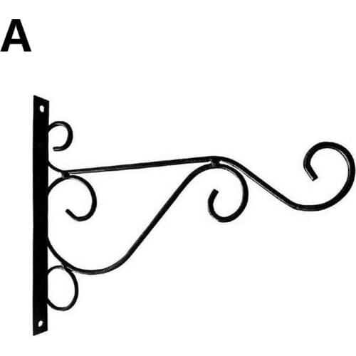 Vintage Iron Wall Mounted Hook Flowerpot Stand Decor Wall Hanging Basket Bracket Flower Pot Holder Rack Wall-Mounted Hook Flower