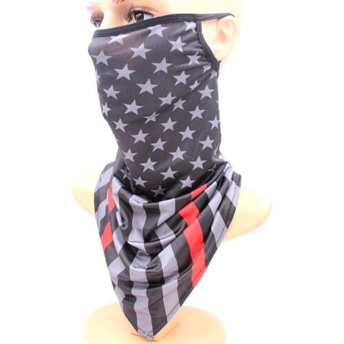 Magic headband Ice silk triangle hanging ear type multi-functional windproof dust proof sunscreen mask flag scarf