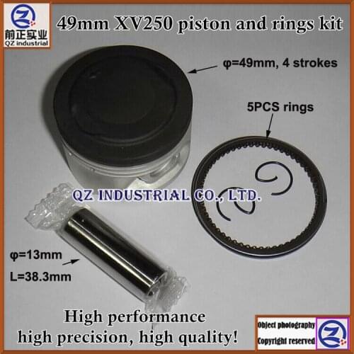 High performance high precision high quality for YAMAHA 250CC 4 strokes motorcycle 49mm XV250 piston and rings kit