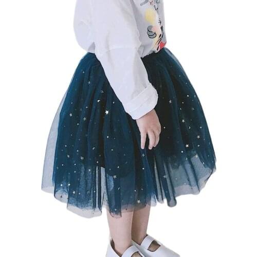 1-9Y Galaxy Star Sequins Baby Girl Skirt Tutu Kids Girl Princess Mesh Party Dance Ballet Skirts Tule Skirt Girls Children Skirt