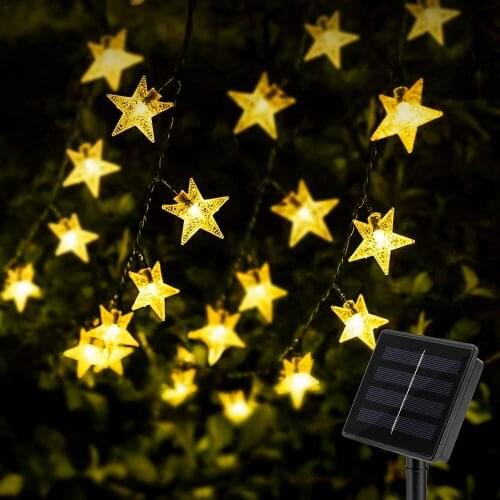 Star String Light Solar Led Light Outdoor Garden Yard Wedding Decorations Lamp Garland Led Street IP65 Waterproof Garland