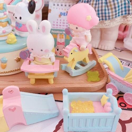 1 Set Children Kids Girl Toy Trolley Role Play Mini Simulation Birthday Gift Fun Game Candy Ice Cream Trolley Play House Toy
