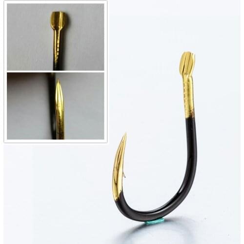 10pcs/Lot hooks 50 catfish high carbon steel fishing barbed hook golden sea mustad hook fish gamakatsu Carp Accessories 3# -15