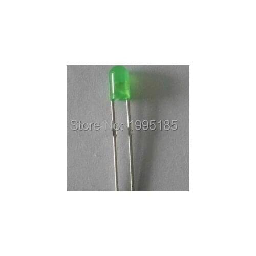 1000PCS/LOT 3MM LED Green to Green LED short legs tube light-emitting diode crystal diode