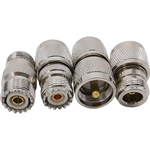 4Pcs/lot Adapter Kit UHF SO239 PL259 Male Female to N Male Female Plug Jack Straight RF Coaxial Coax Connector